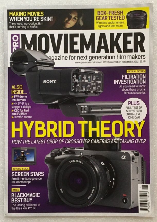 PRO MOVIEMAKER magazine side cover  November 2022