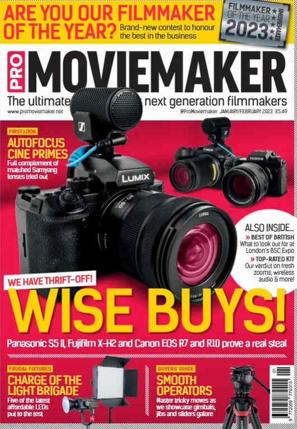 PRO MOVIEMAKER magazine side cover  January/February 2023