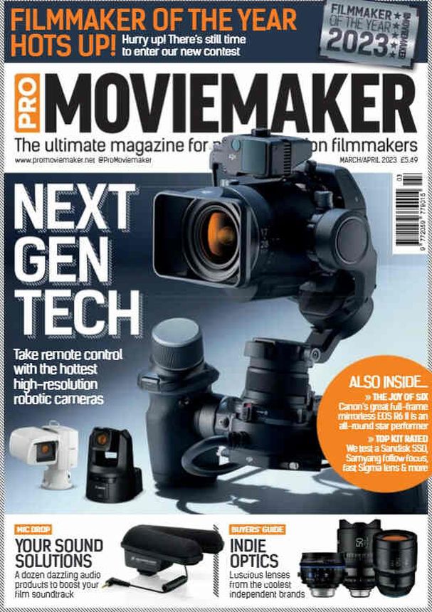 PRO MOVIEMAKER magazine side cover  March/April 2023