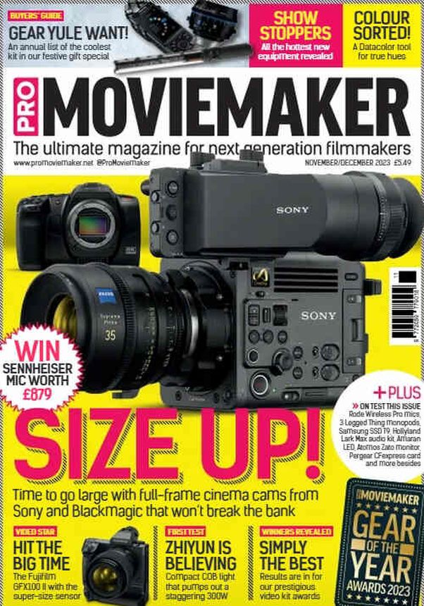 PRO MOVIEMAKER magazine side cover  November/December 2023