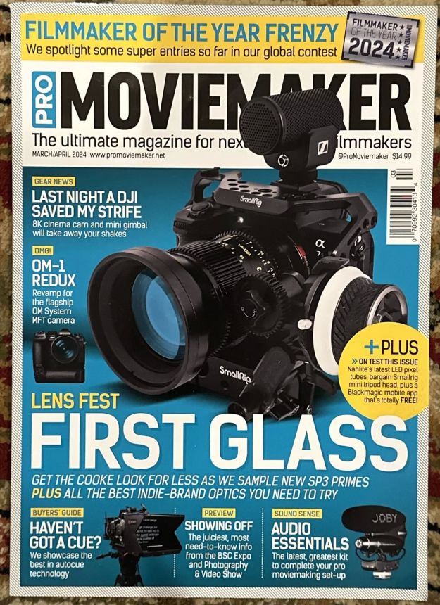 PRO MOVIEMAKER magazine side cover  March/April 2024