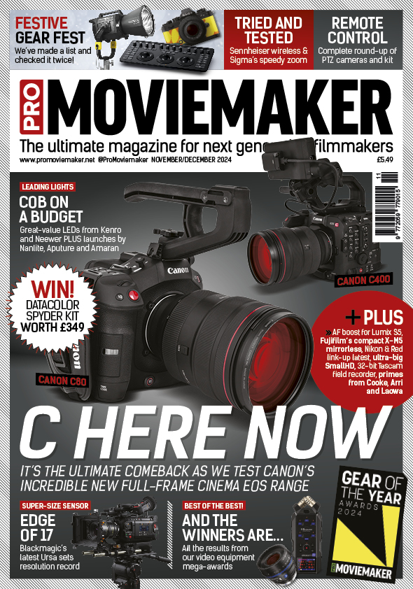 PRO MOVIEMAKER magazine side cover  November/December 2024