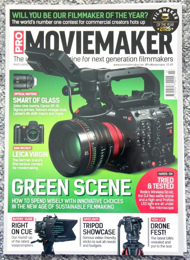 PRO MOVIEMAKER magazine side cover  March/April 2025