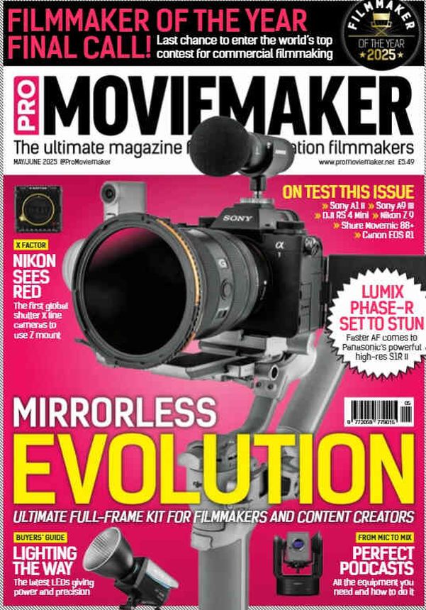 PRO MOVIEMAKER magazine side cover  May/June 2025