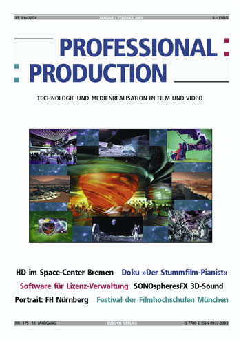 PROFESSIONAL PRODUCTION magazine side cover January/February 2004