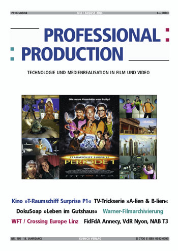 PROFESSIONAL PRODUCTION magazine side cover July/August 2004