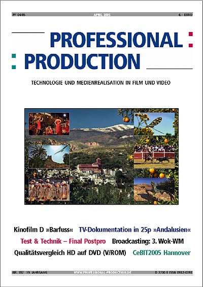 PROFESSIONAL PRODUCTION magazine side cover April 2005