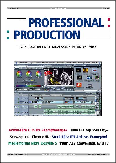 PROFESSIONAL PRODUCTION magazine side cover July/August 2005