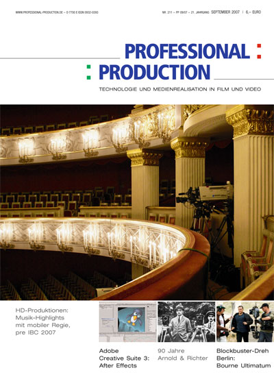 PROFESSIONAL PRODUCTION magazine side cover September 2007