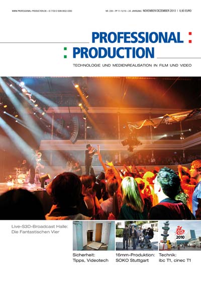 PROFESSIONAL PRODUCTION magazine side cover November/December 2010