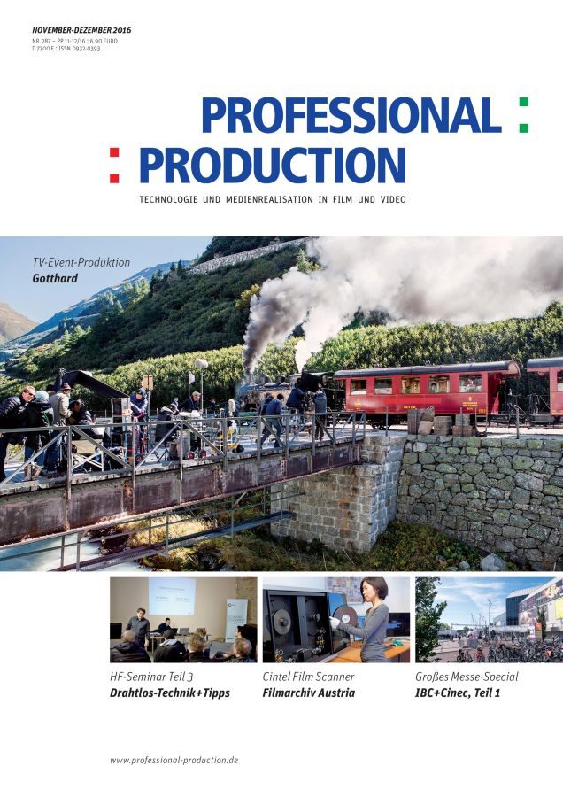 PROFESSIONAL PRODUCTION magazine side cover Issue 287 November/December 2016