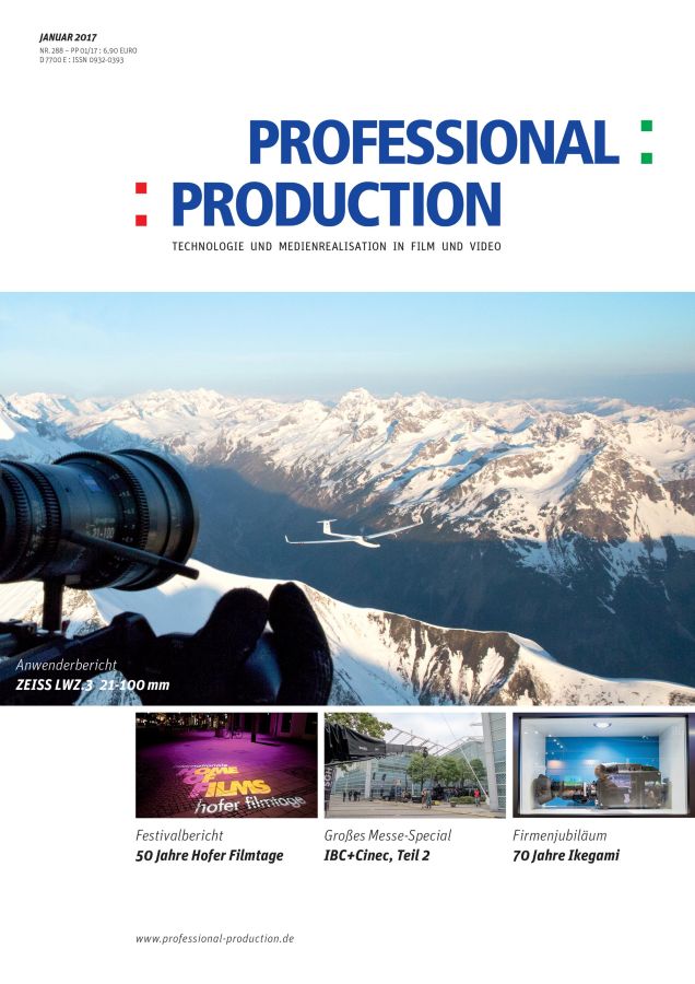 PROFESSIONAL PRODUCTION magazine side cover Issue 288 January 2017