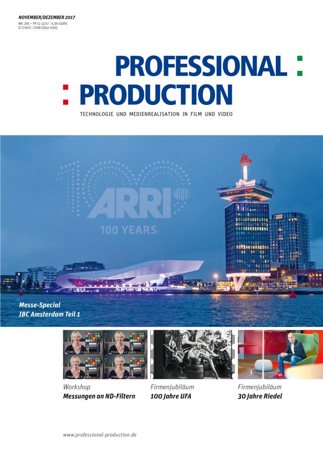 PROFESSIONAL PRODUCTION magazine side cover Issue 295  November/December 2017