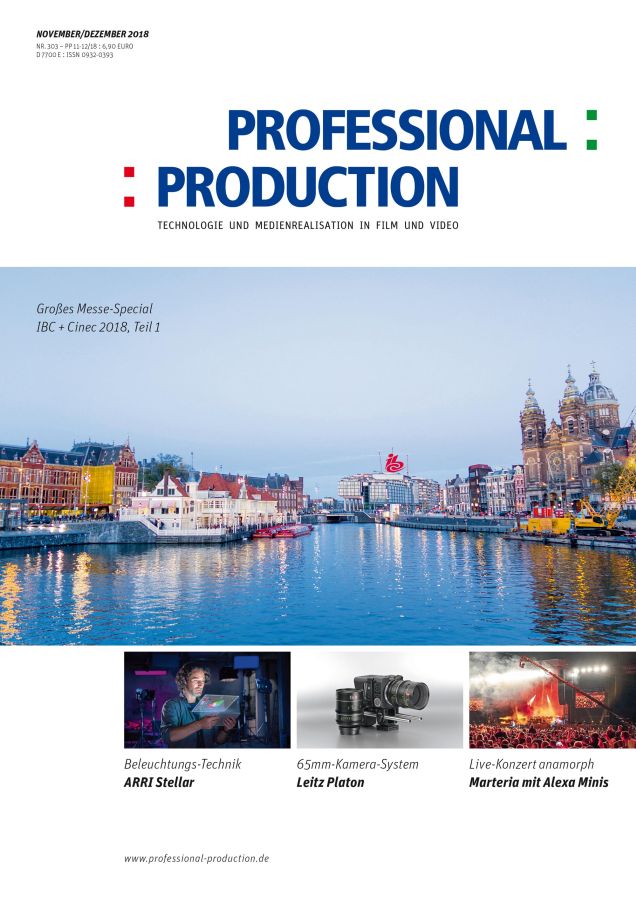 PROFESSIONAL PRODUCTION magazine side cover Issue 303  November/December 2018