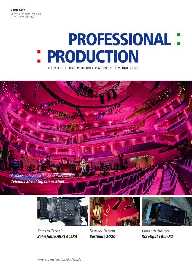 PROFESSIONAL PRODUCTION magazine side cover Issue 313  April 2020