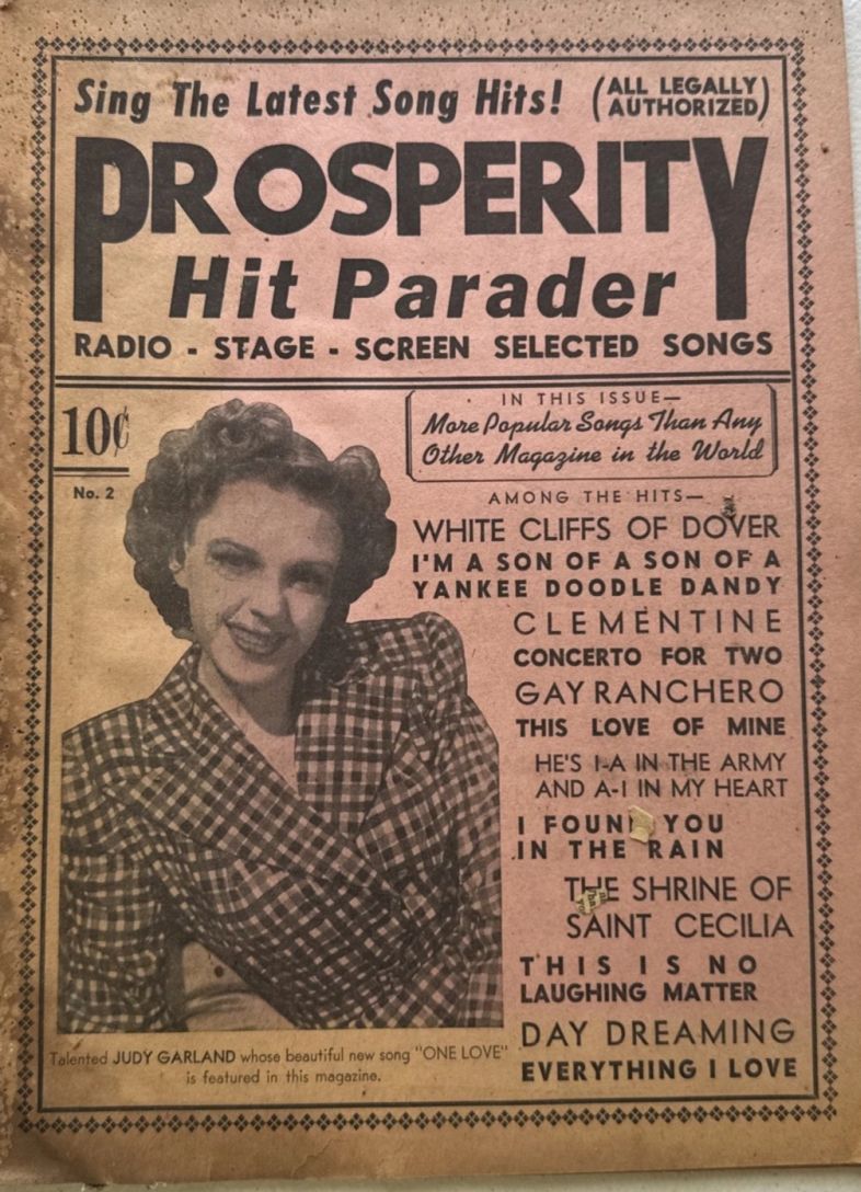 PROSPERITY HIT PARADER magazine side cover Issue 2   1941