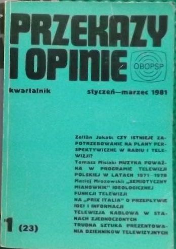 PRZEKAZY I OPINIE magazine side cover Issue 23 January-March 1981