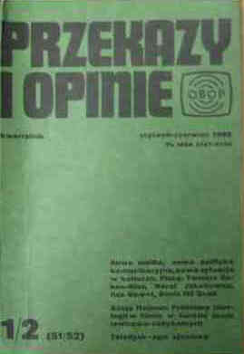 PRZEKAZY I OPINIE magazine side cover Issue 51-2 June 1988
