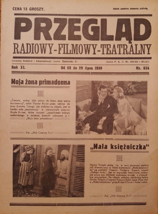 PRZEGLAD magazine side cover 23 July 1939
