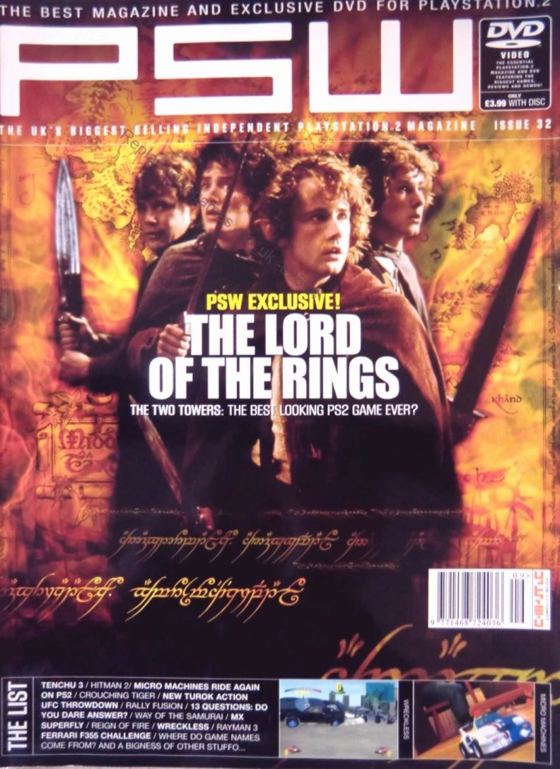 PLAY STATION WORLD magazine side cover Issue 32  September 2002