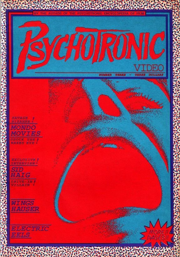 PSYCHOTRONIC VIDEO magazine side cover Issue 3  Vol 1 # 3  1989