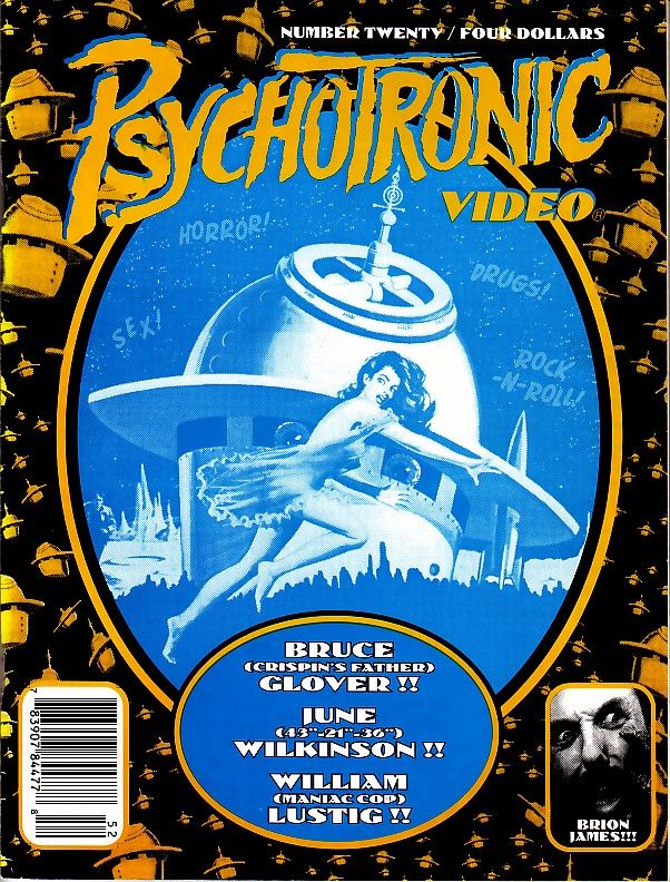PSYCHOTRONIC VIDEO magazine side cover Issue 20  Vol 1 # 20  1995
