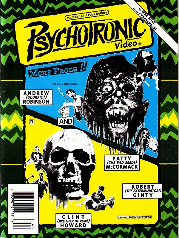 PSYCHOTRONIC VIDEO magazine side cover Issue 23  Vol 1 # 23  1996