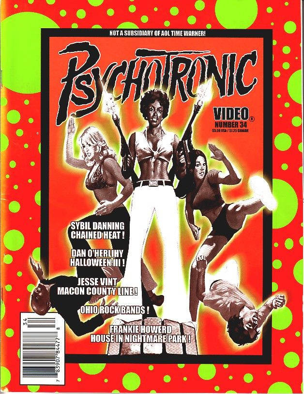 PSYCHOTRONIC VIDEO magazine side cover Issue 34  Vol 1 # 34  2000