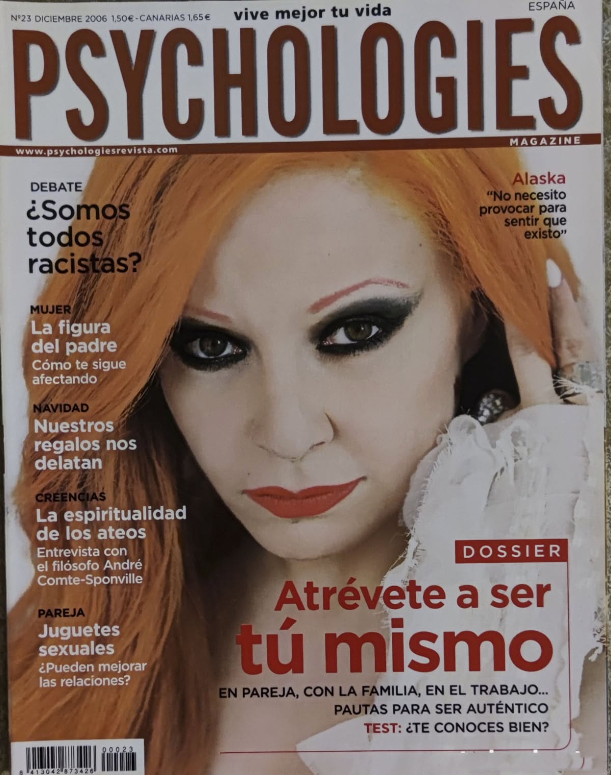 PSYCHOLOGIES ESPANA magazine side cover Issue 23  December 2006