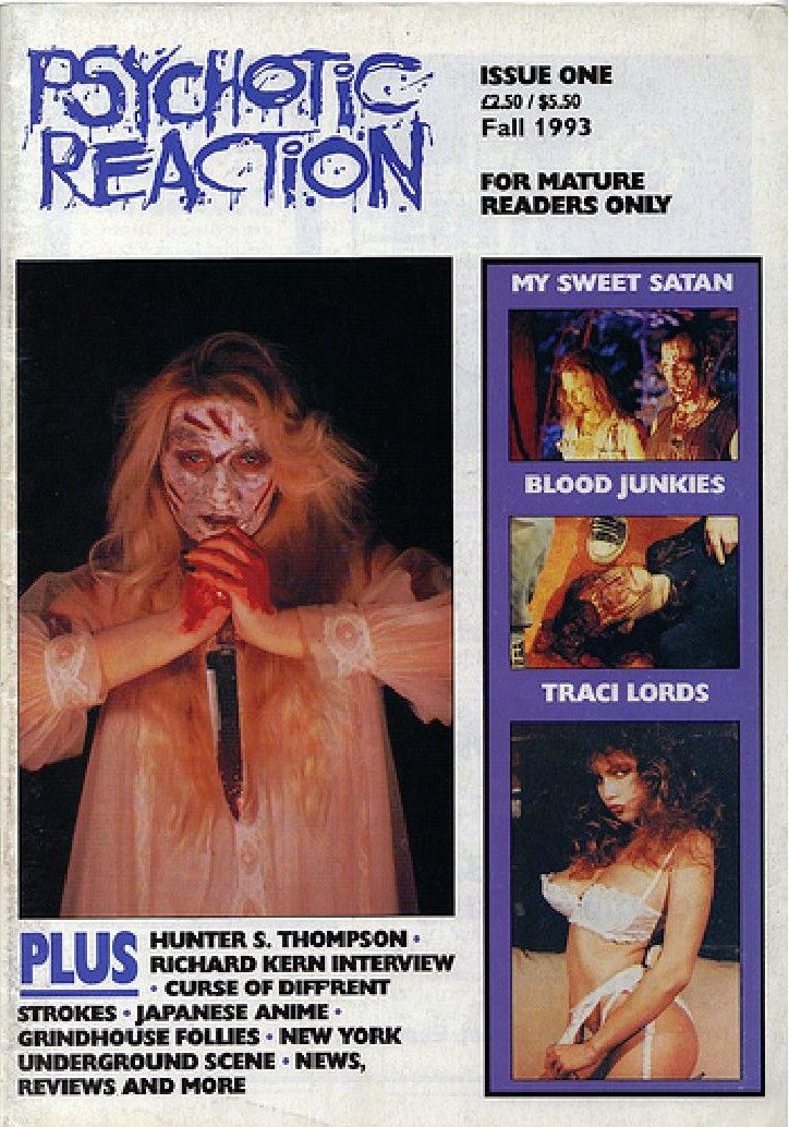 PSYCHOTIC REACTION magazine side cover Issue 1 Fall 1993