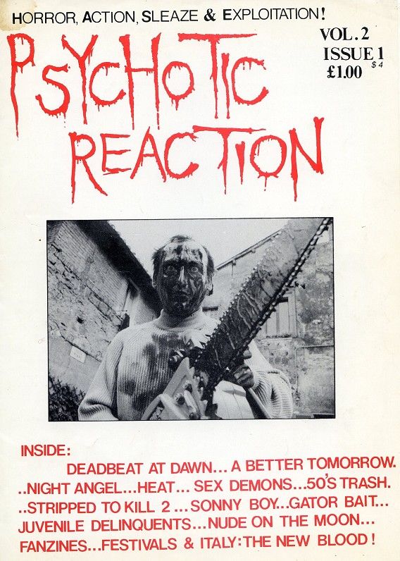 PSYCHOTIC REACTION magazine side cover  Vol 2 #1 1991? 