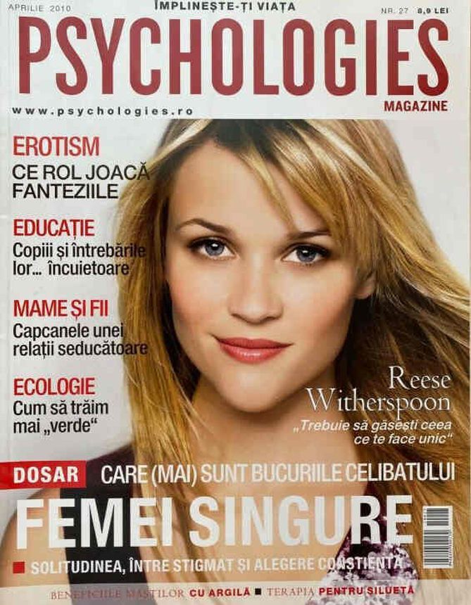 PSYCHOLOGIES magazine side cover Issue 27  April 2010
