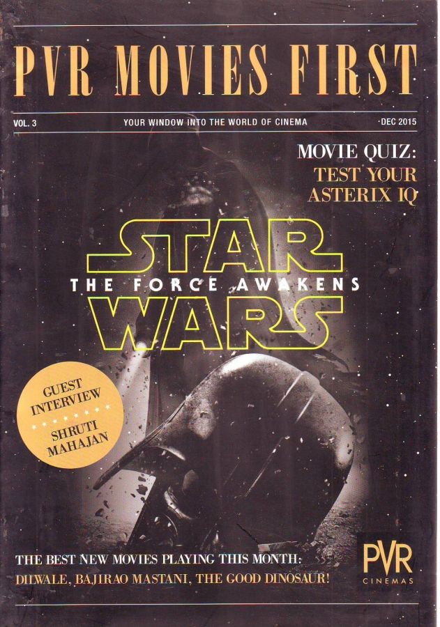 PVR MOVIES FIRST magazine side cover December 2015