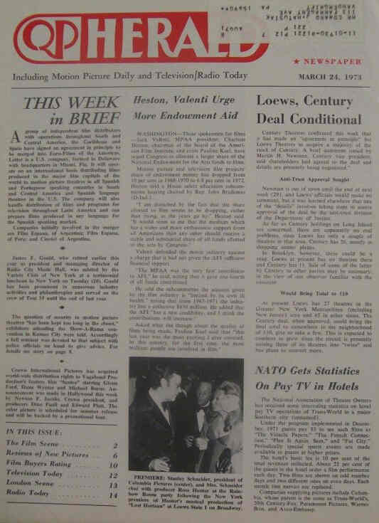 QP HERALD magazine side cover 24 March 1973