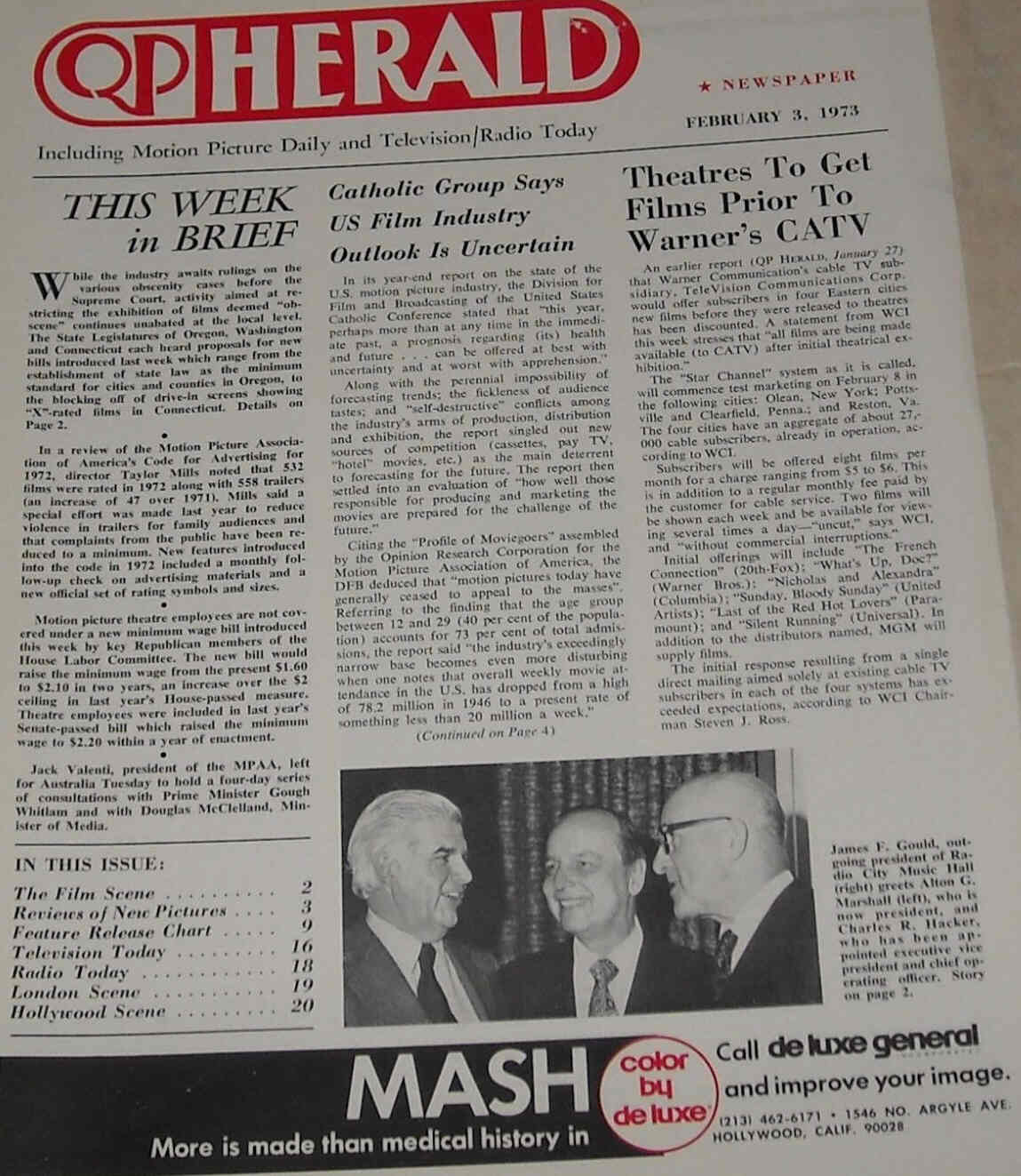 QP HERALD magazine side cover 3 February 1973