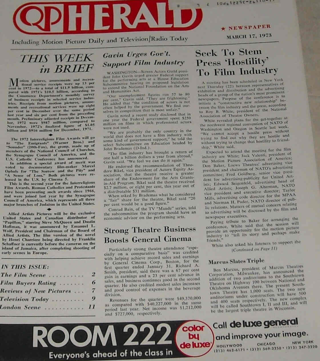 QP HERALD magazine side cover 17 March 1973