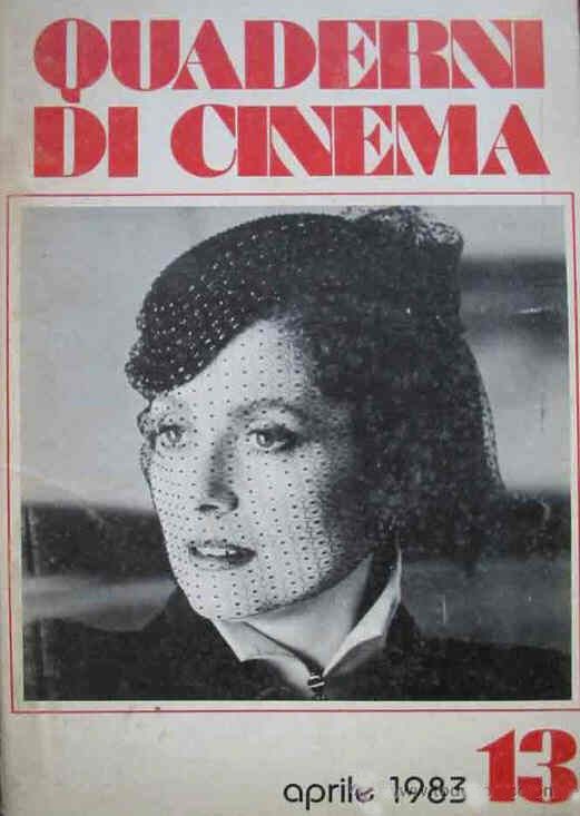 QUADERNI DI CINEMA magazine side cover Issue 13 April 1983