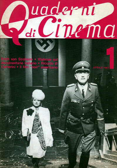 QUADERNI DI CINEMA magazine side cover Issue 1  April 1981
