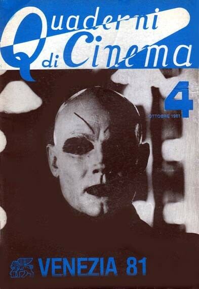 QUADERNI DI CINEMA magazine side cover Issue 4  October 1981