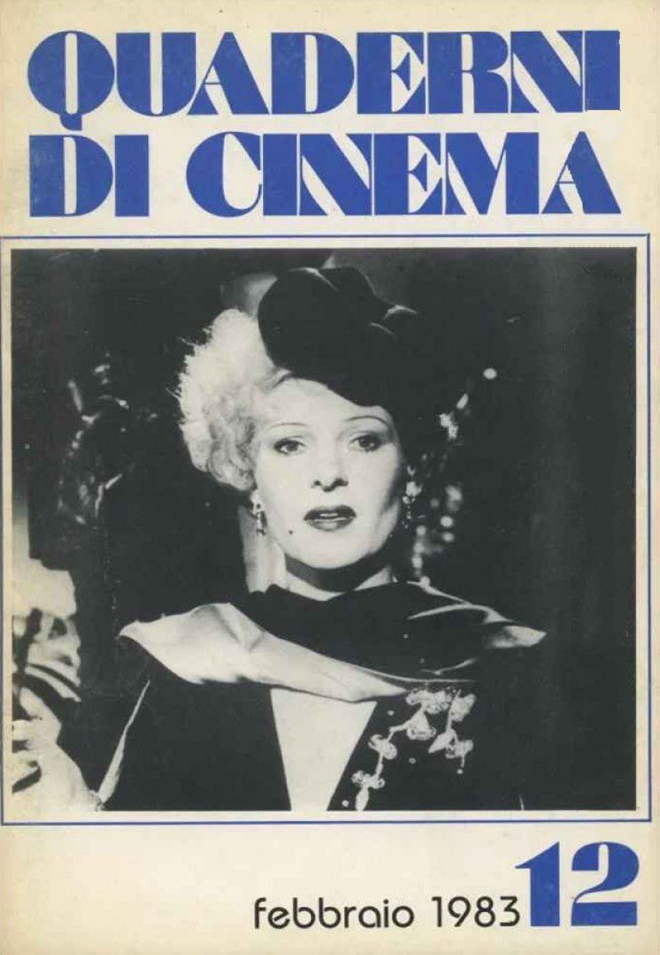 QUADERNI DI CINEMA magazine side cover Issue 12  February 1983