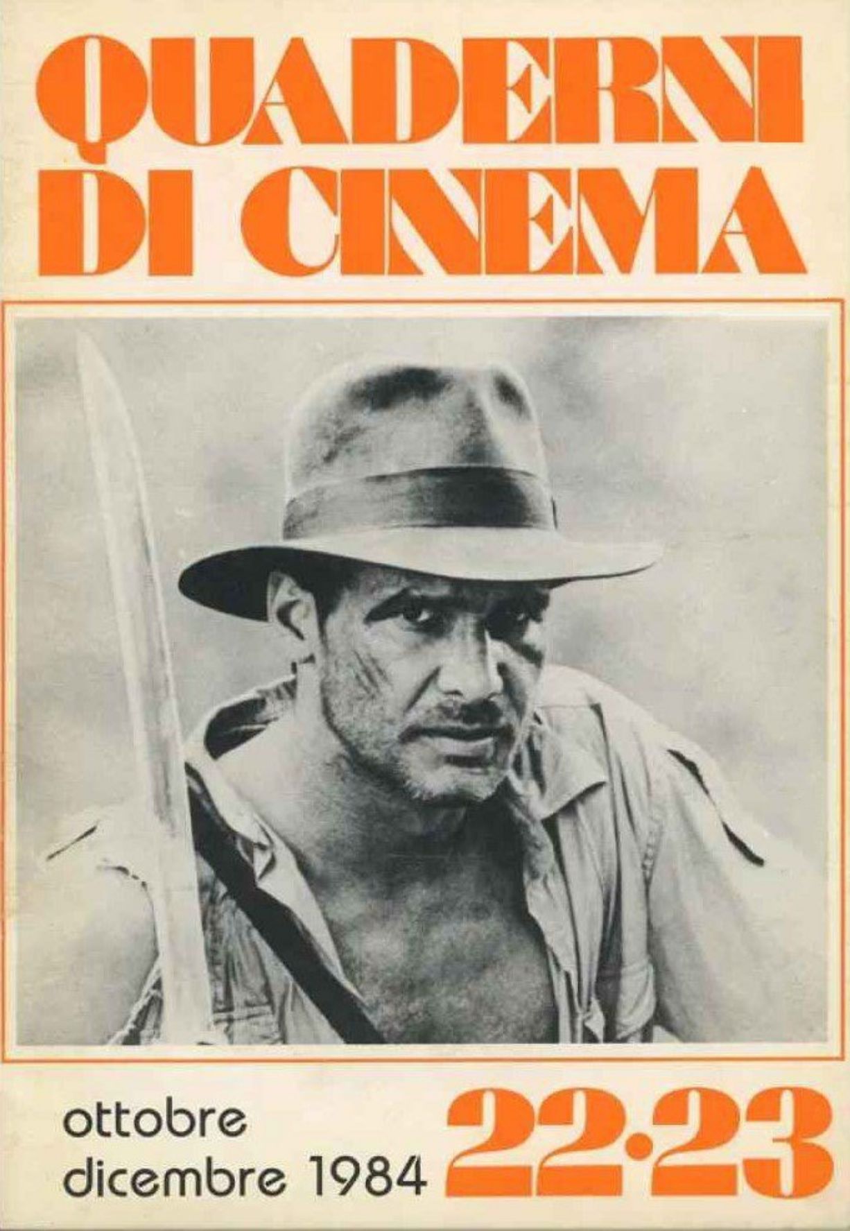QUADERNI DI CINEMA magazine side cover Issue 22-23  October/December 1984
