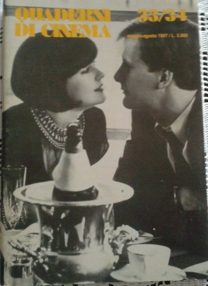 QUADERNI DI CINEMA magazine side cover Issue 33-34  May/August 1987