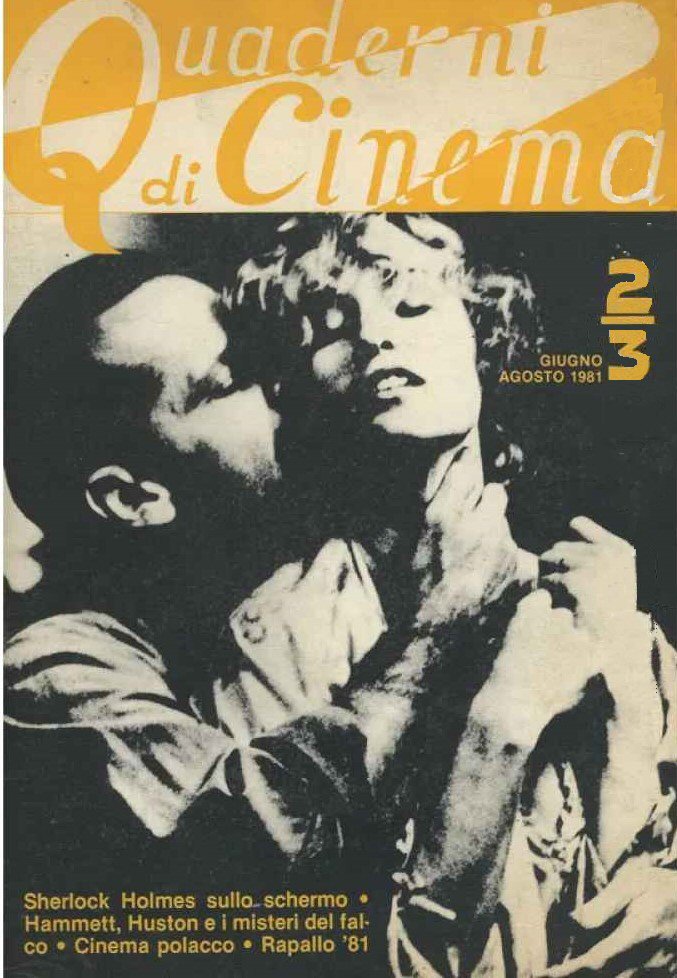 QUADERNI DI CINEMA magazine side cover Issue 2-3  June/August 1981
