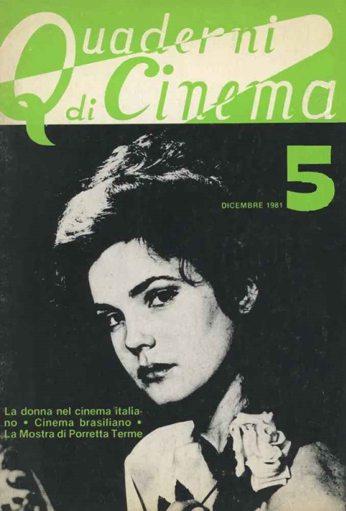 QUADERNI DI CINEMA magazine side cover Issue 5  December 1981