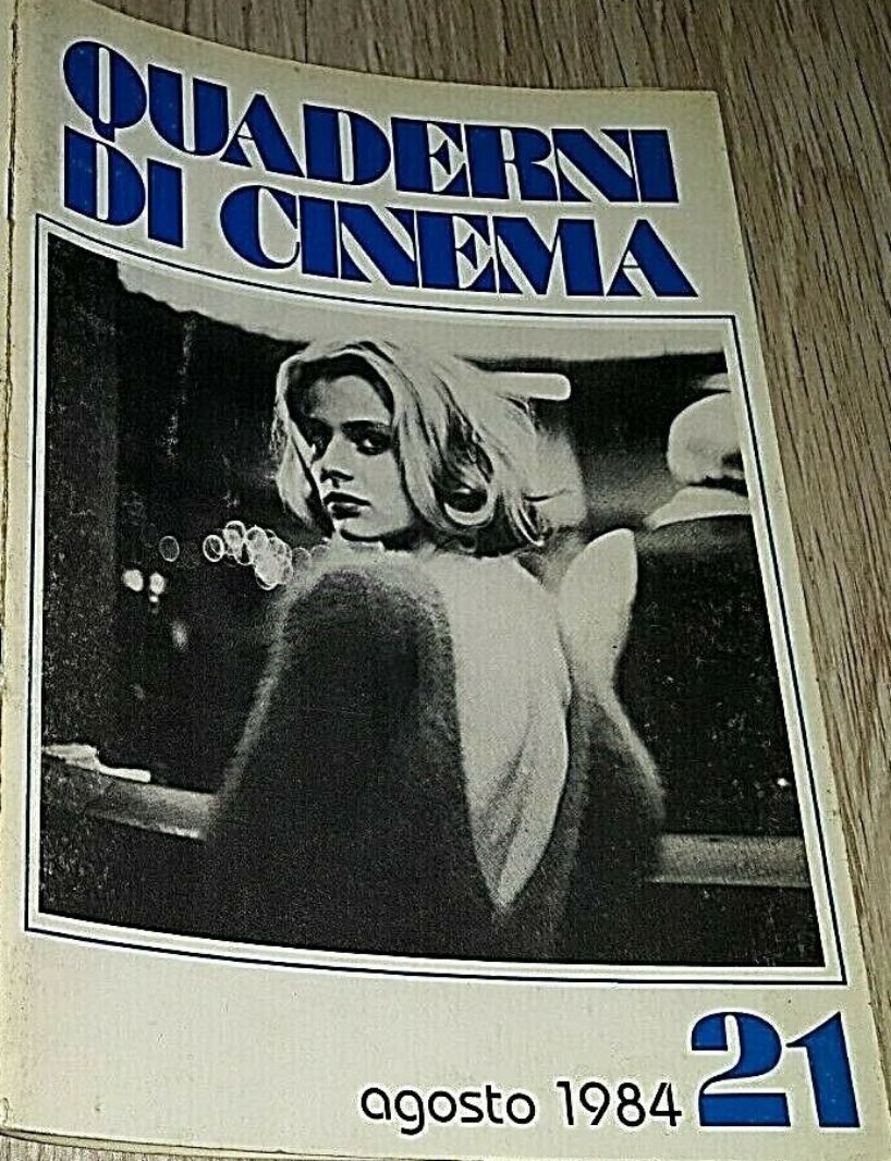 QUADERNI DI CINEMA magazine side cover Issue 21  August 1984