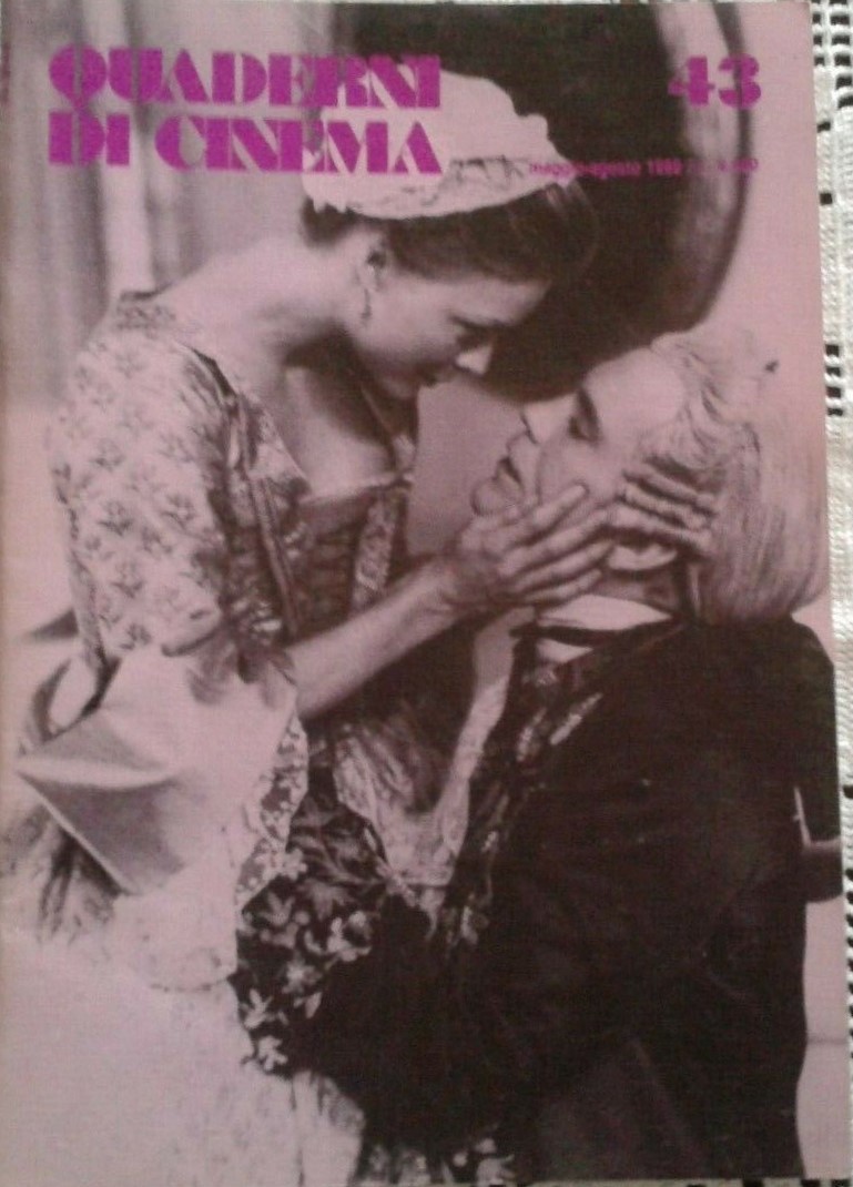 QUADERNI DI CINEMA magazine side cover Issue 43  May/August 1989