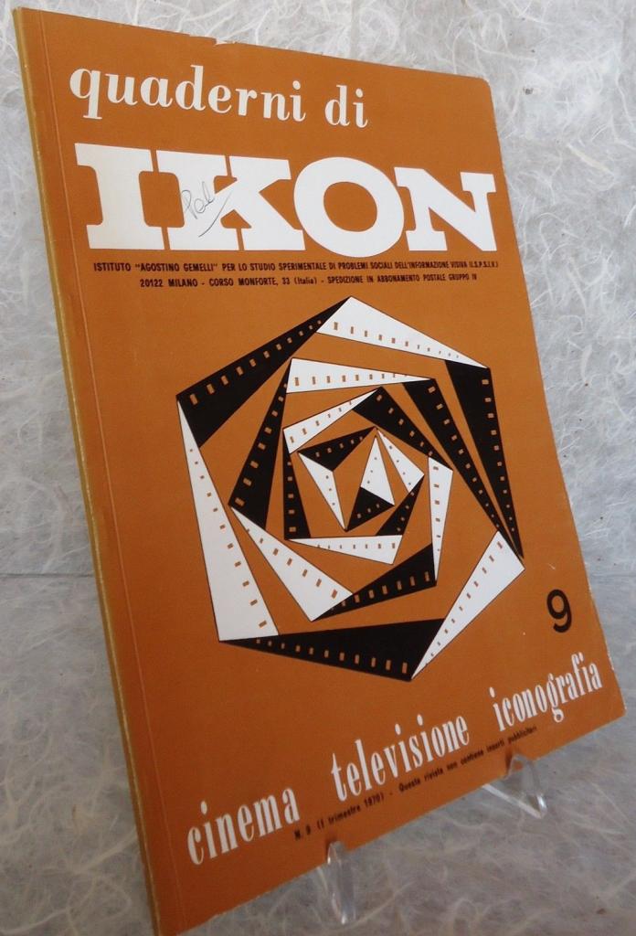 QUADERNI DI IKON magazine side cover Issue 9 January/March 1970