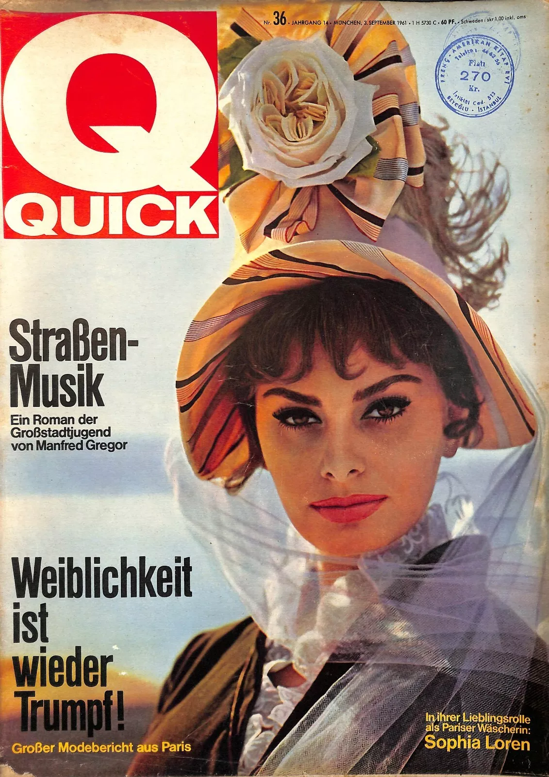 QUICK (DE) magazine side cover Issue 36 3 September 1961