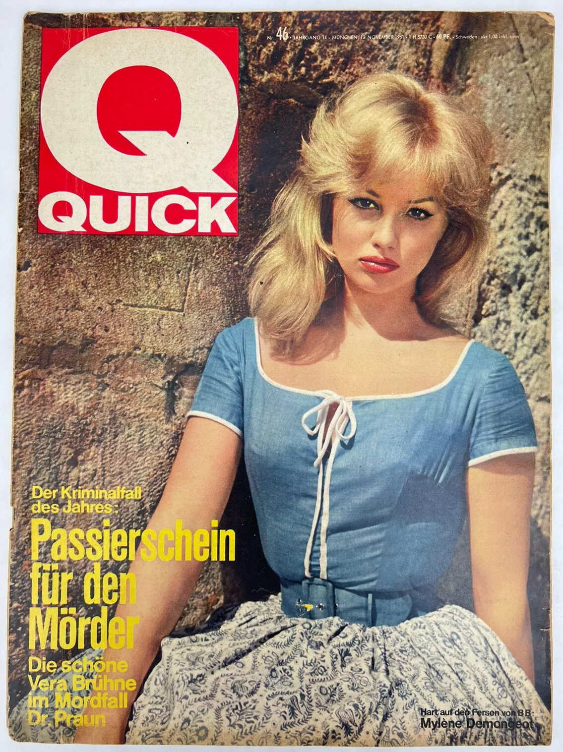 QUICK (DE) magazine side cover Issue 46 2 November 1961