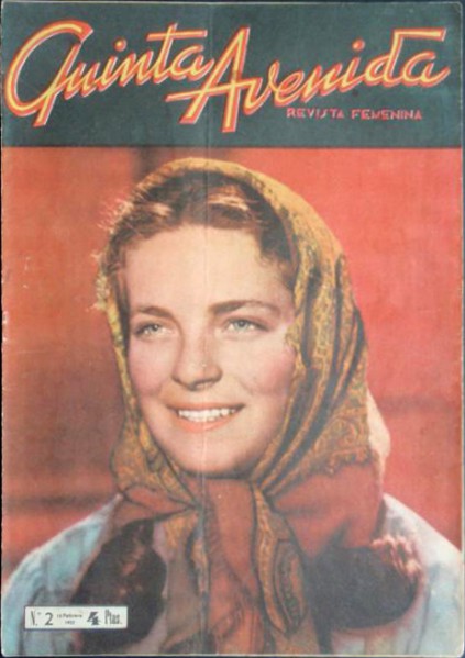 QUINTA AVENIDA magazine side cover Issue 2 15 February 1952